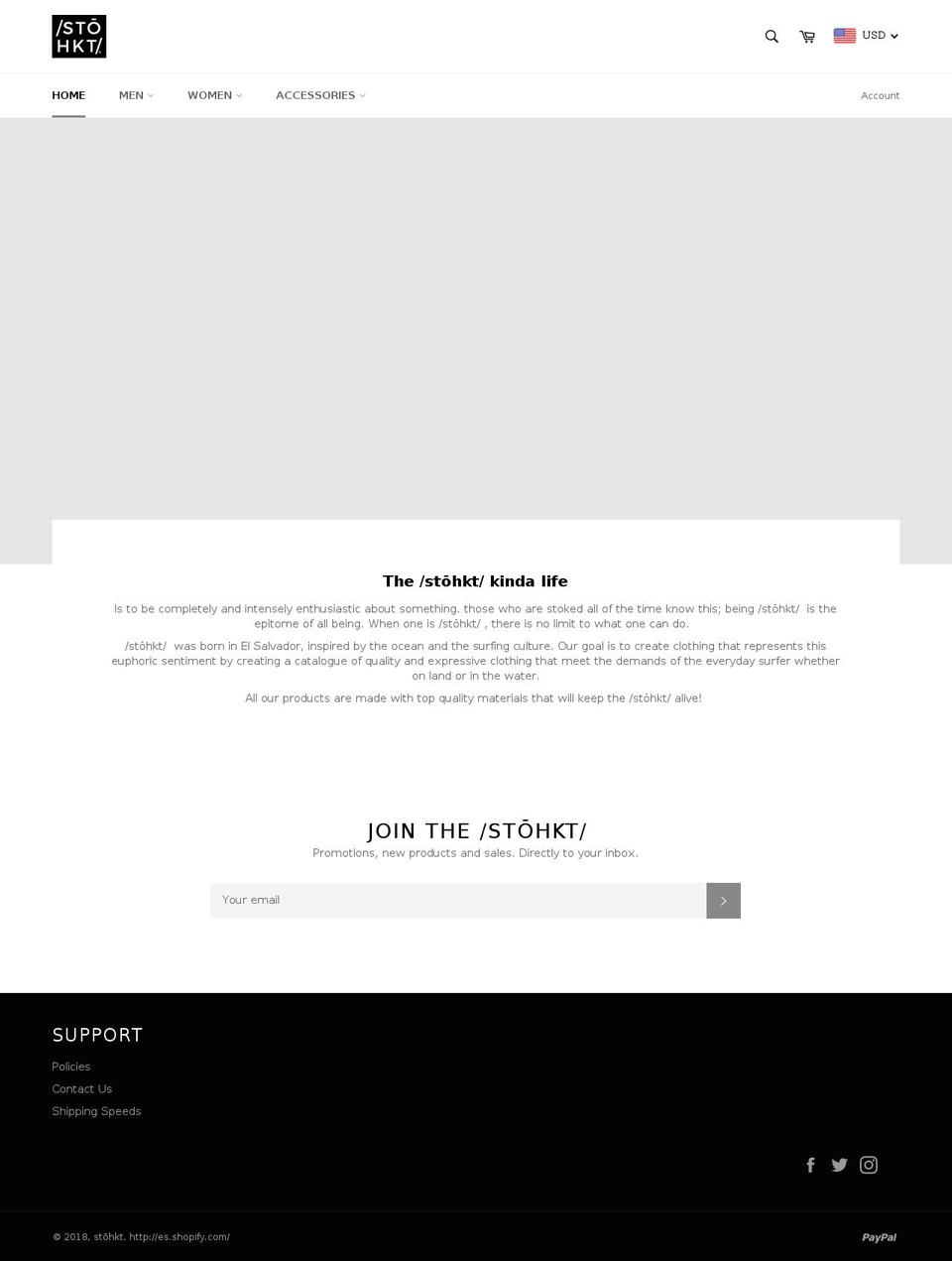 stohktclothing.com — Shopify storefront screenshot