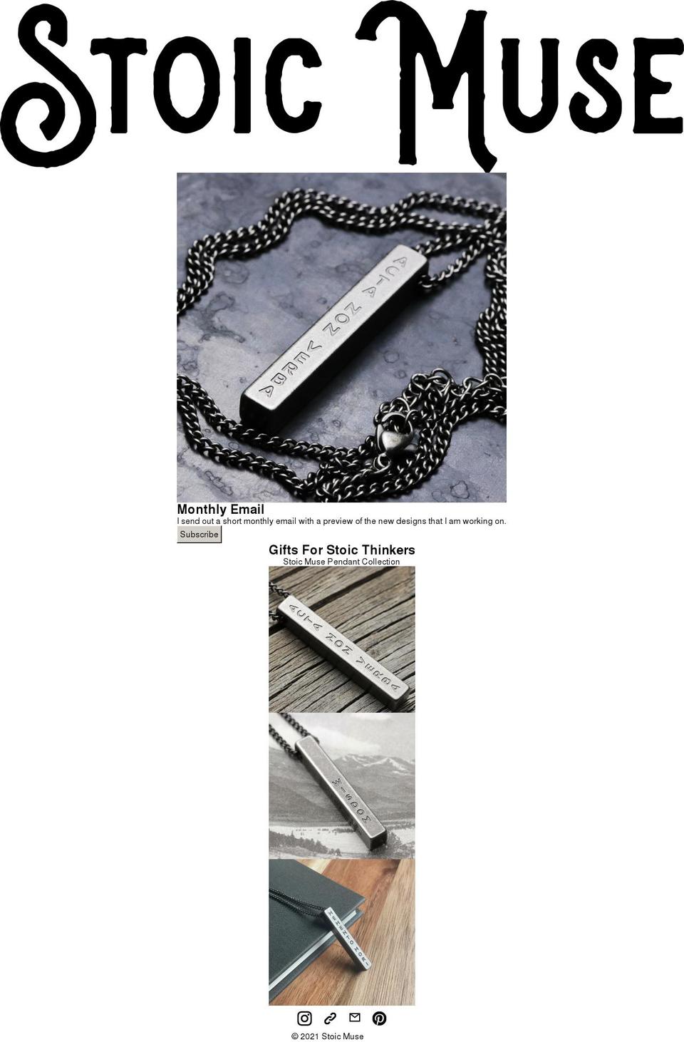 stoicmuse.com shopify website screenshot