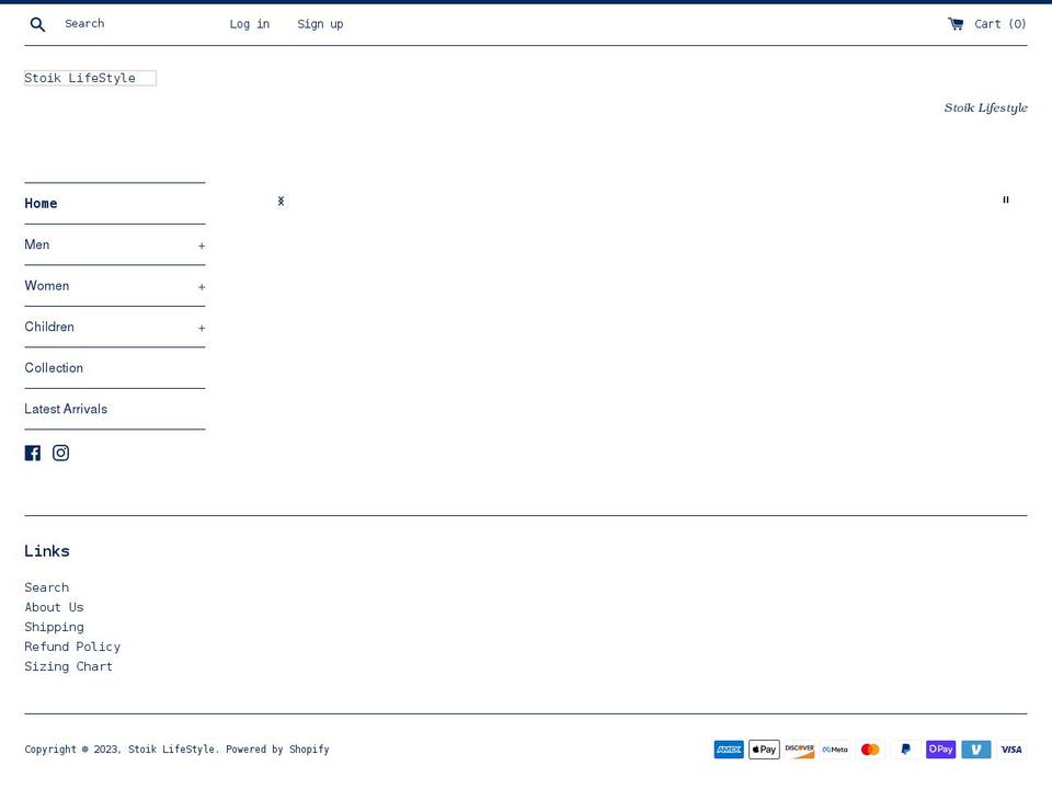 stoiklifestyle.com — Shopify storefront screenshot