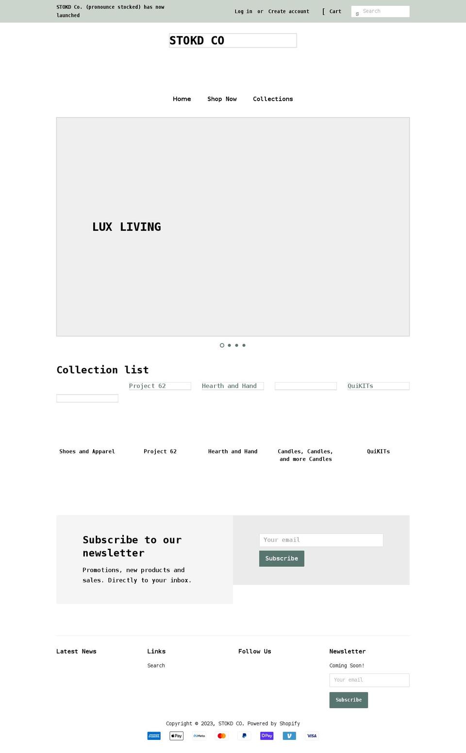 stokdco.com shopify website screenshot
