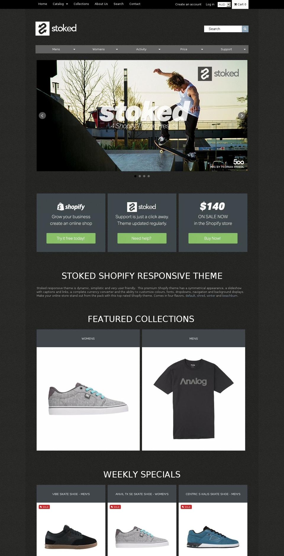 stoked.myshopify.com shopify website screenshot