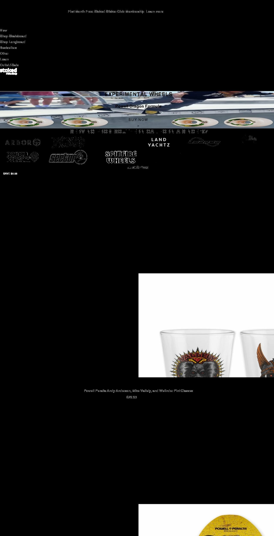 stokedride.com — Shopify storefront screenshot
