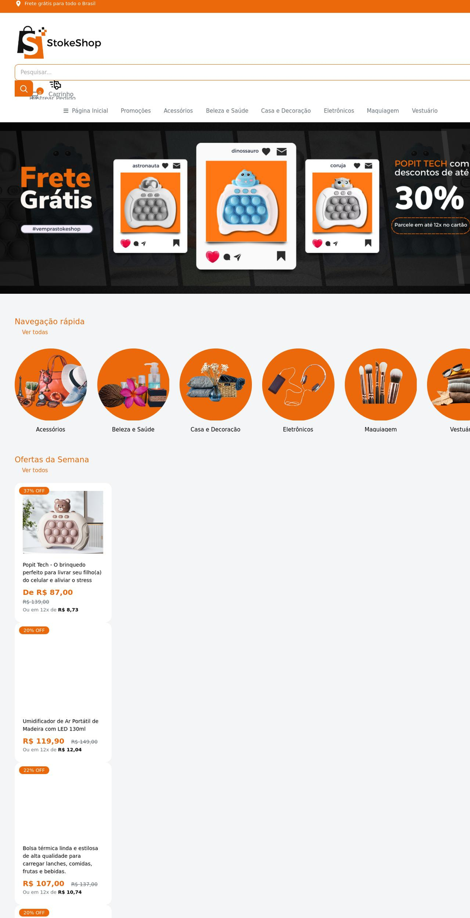 stokeshop.com.br shopify website screenshot