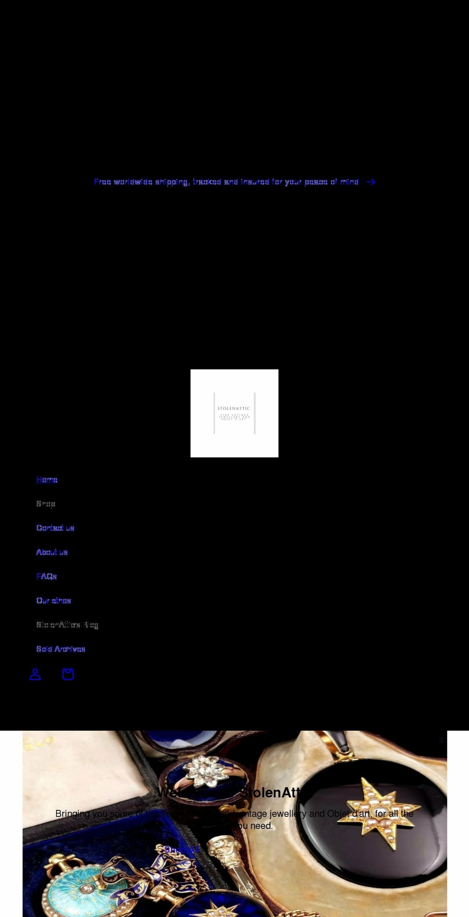 stolenattic.com shopify website screenshot