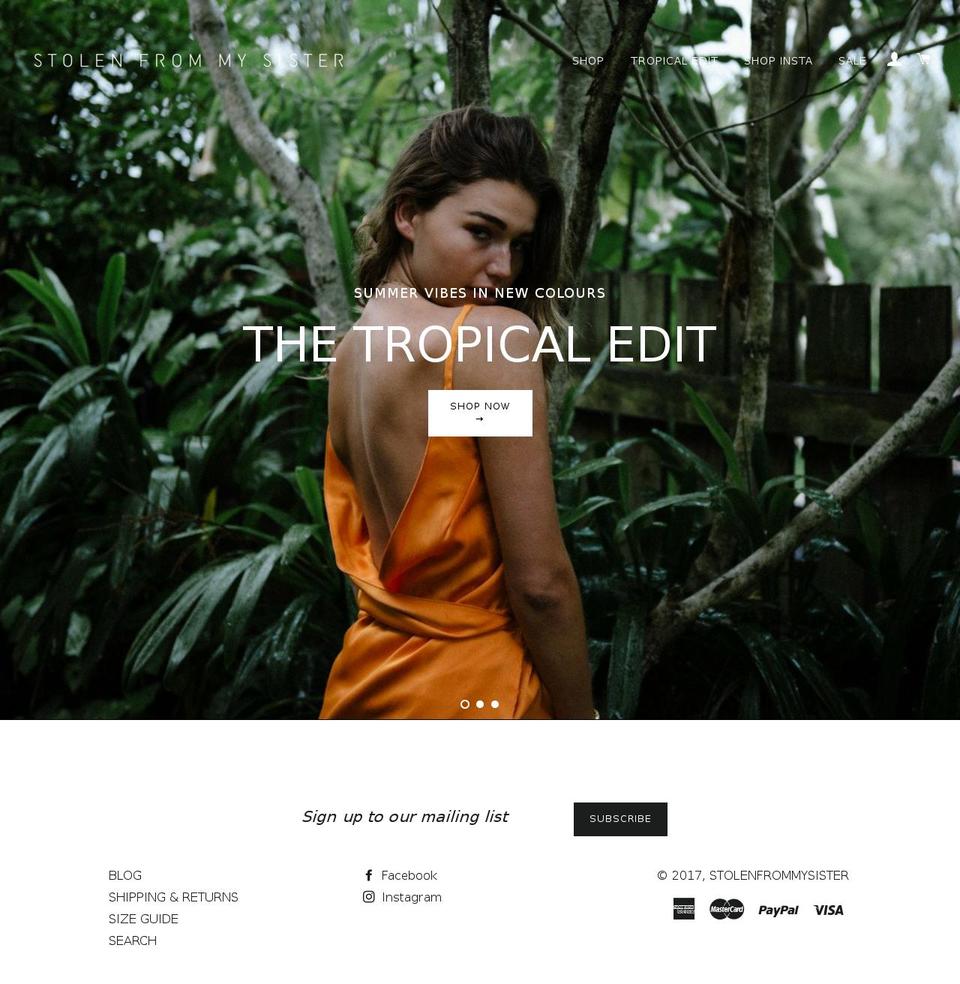 stolenfrommysister.com.au shopify website screenshot