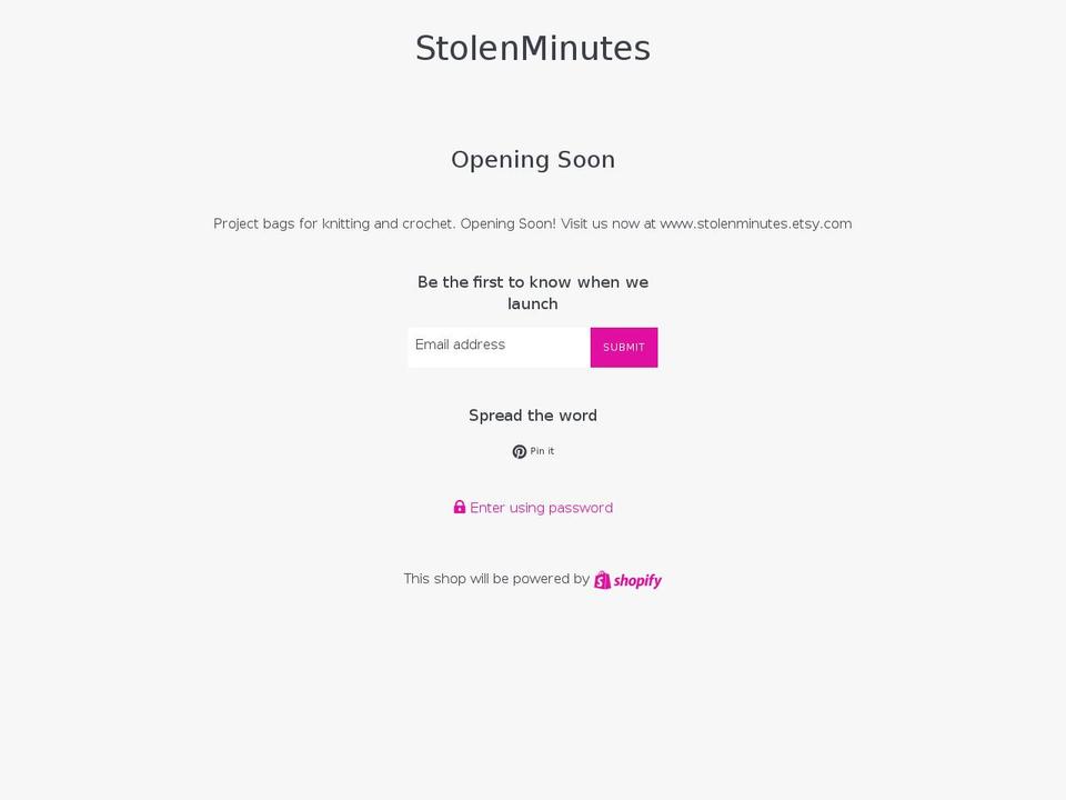 stolenminutes.com — Shopify storefront screenshot