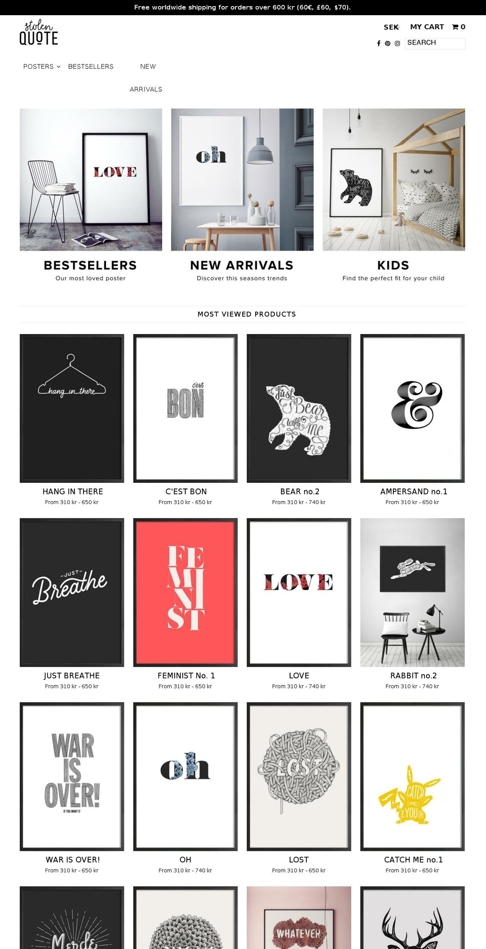 stolenquote.com — Shopify storefront screenshot