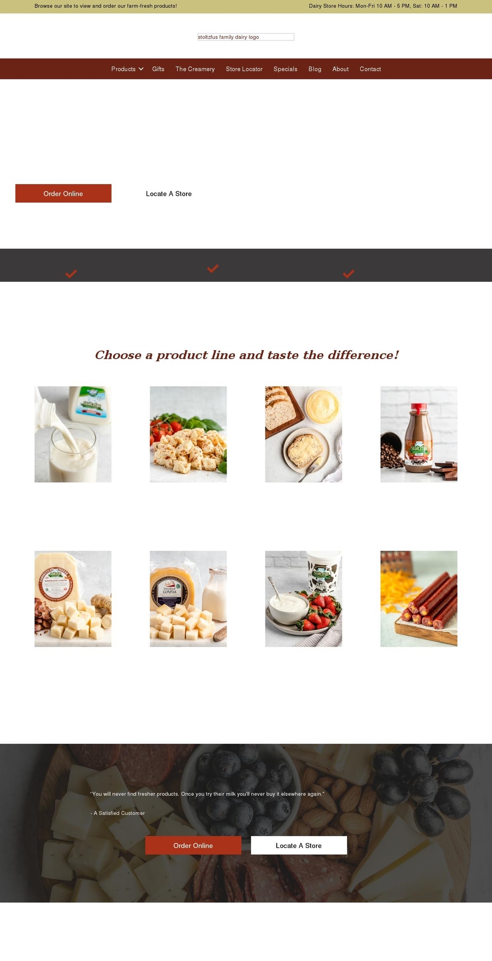 stoltzfusdairy.com shopify website screenshot