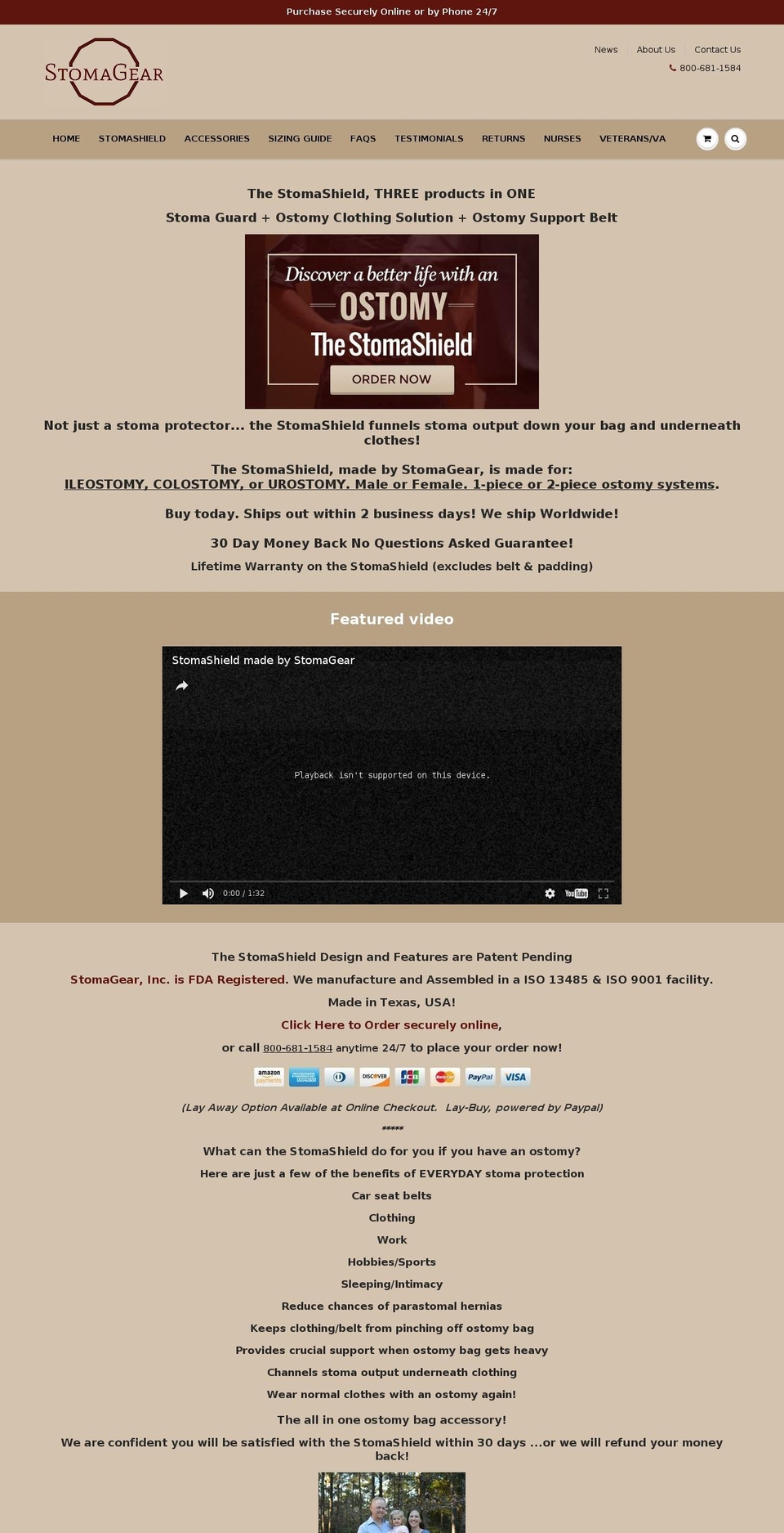 stomashield.com shopify website screenshot