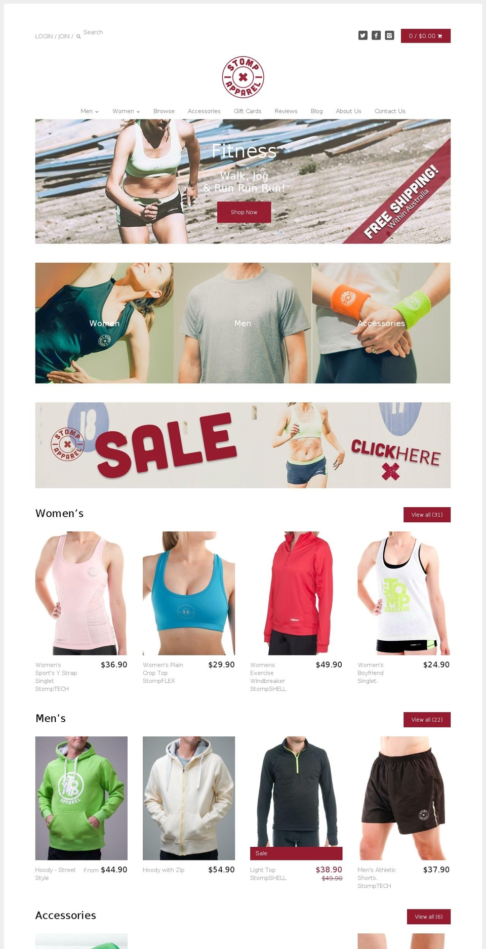 stompapparel.com.au shopify website screenshot