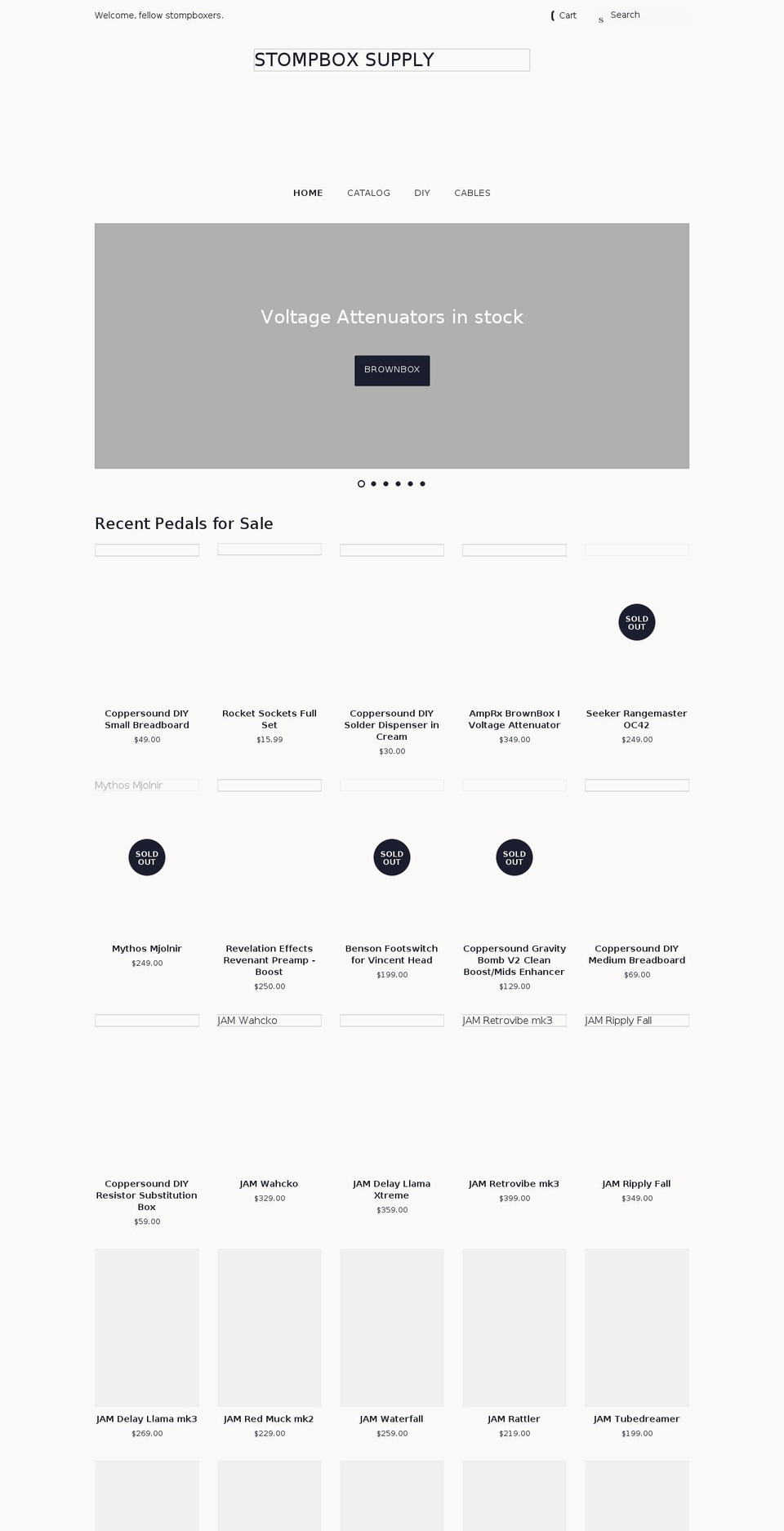 stompboxsupply.com shopify website screenshot