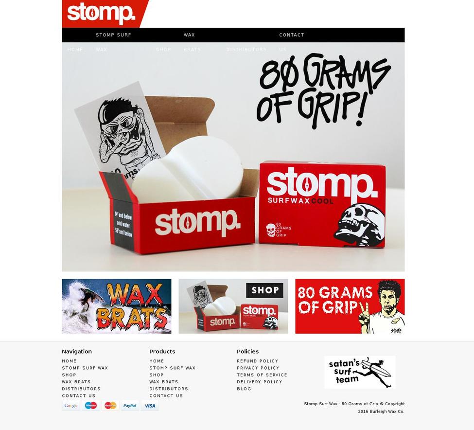 stompsurfwax.com.au shopify website screenshot