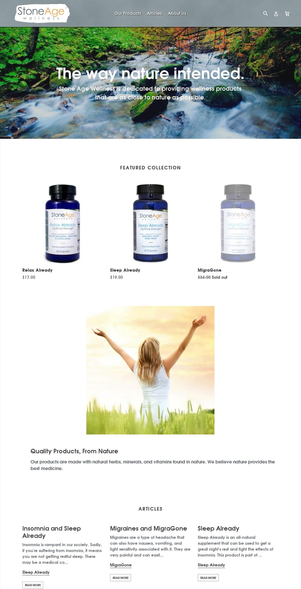 stoneagewellness.com — Shopify storefront screenshot