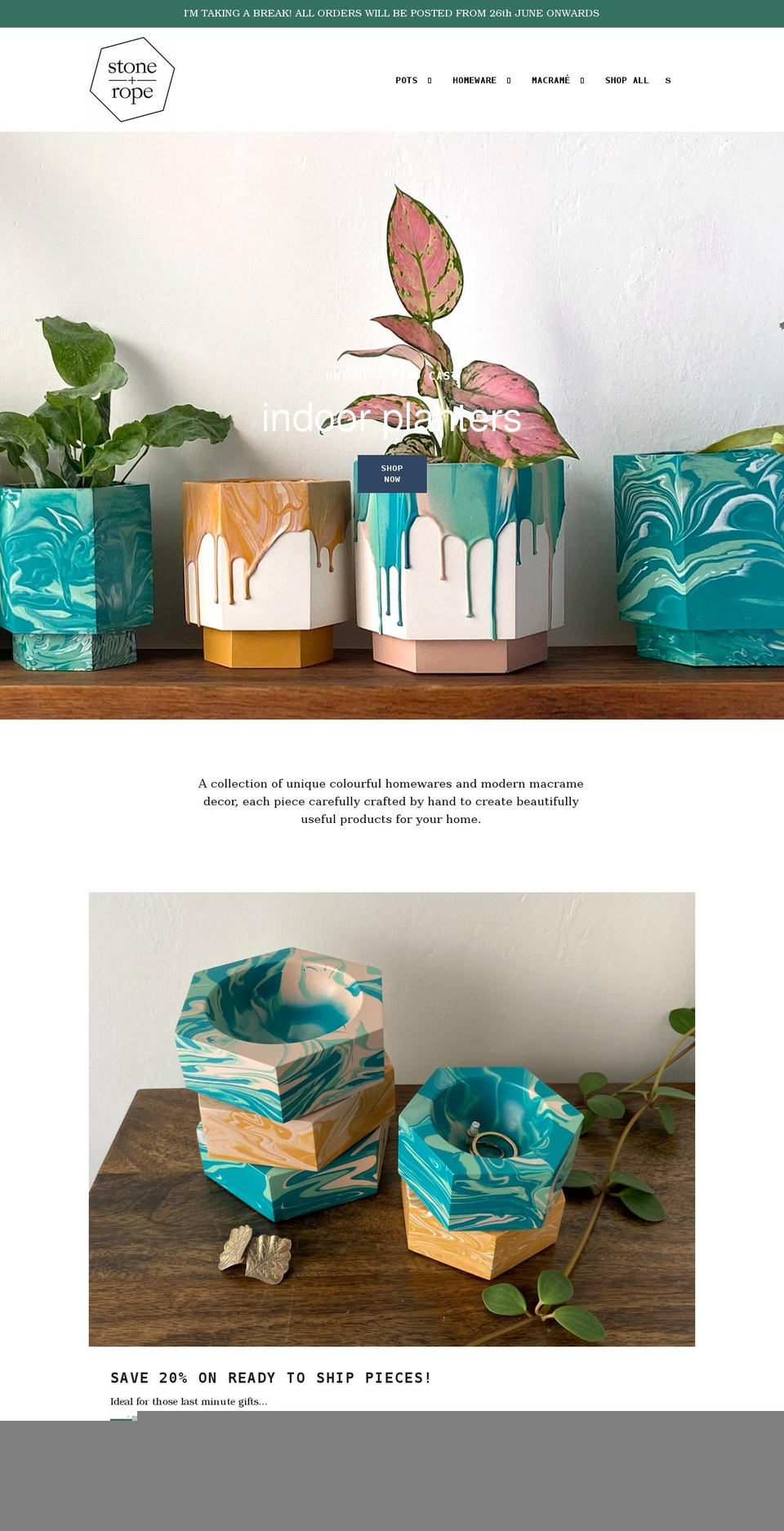 stoneandrope.co.uk shopify website screenshot
