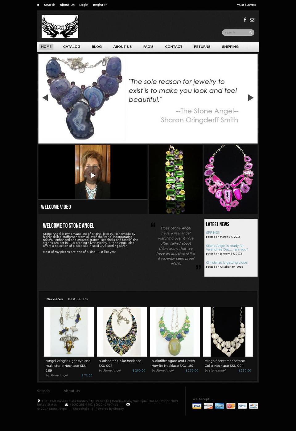 stoneangelcollection.com shopify website screenshot