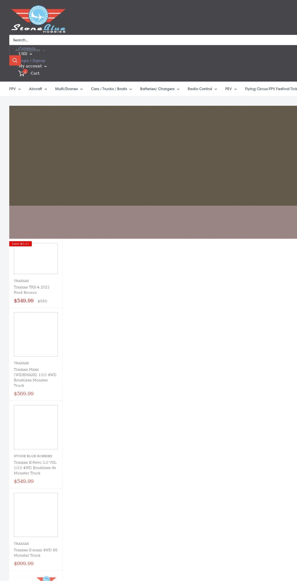 stonebluehobbies.com shopify website screenshot