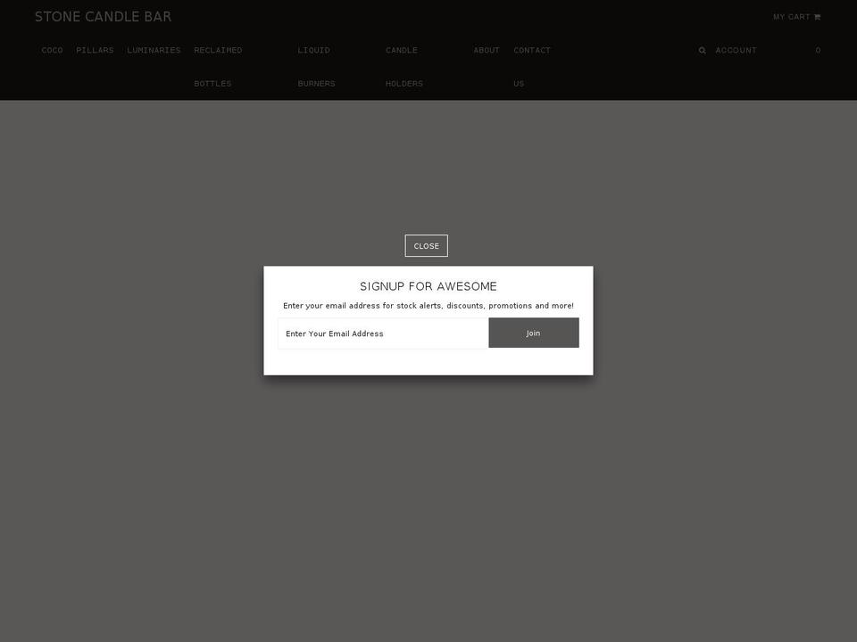 stonecandles.com shopify website screenshot