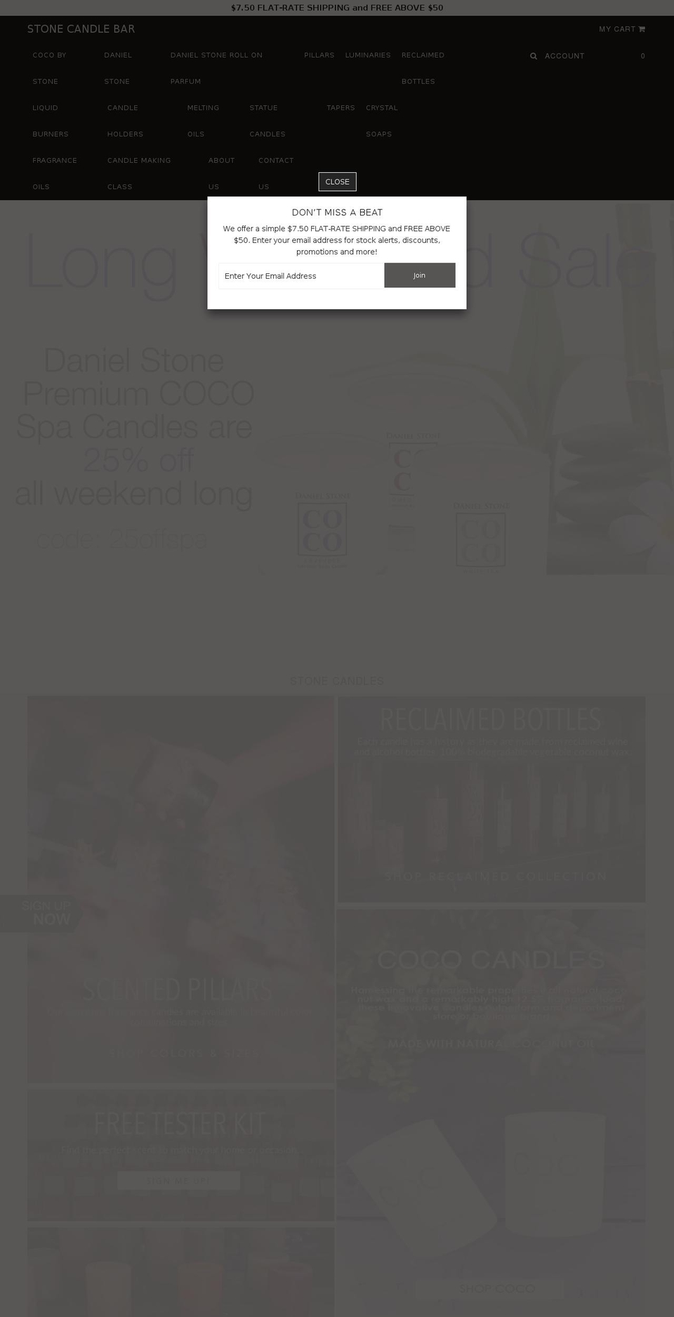 stonecandles.net shopify website screenshot