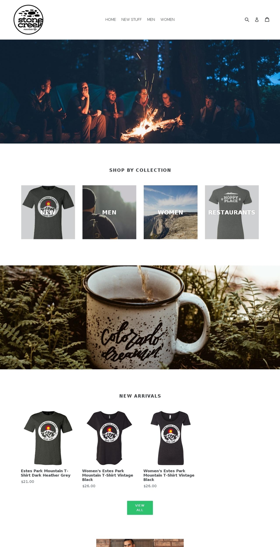 stonecreekclothing.com — Shopify storefront screenshot