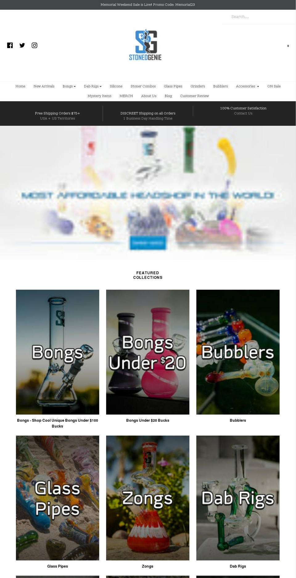 stonedgenie.com shopify website screenshot