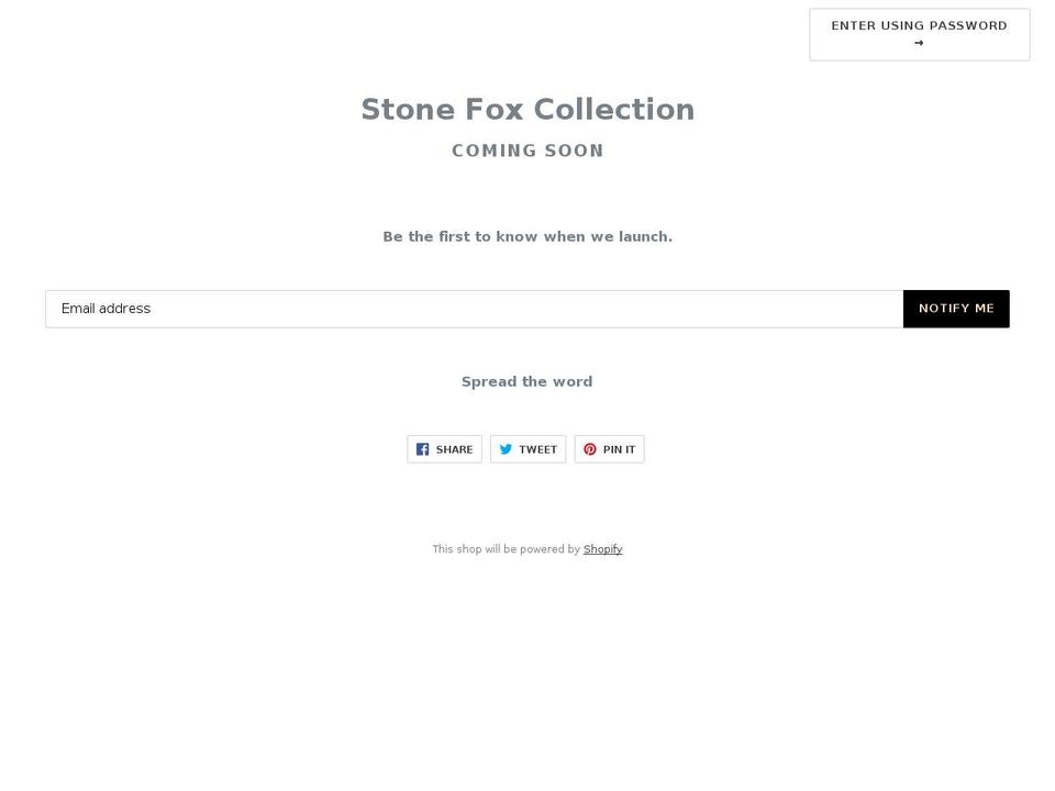 stonefoxcollection.com — Shopify storefront screenshot