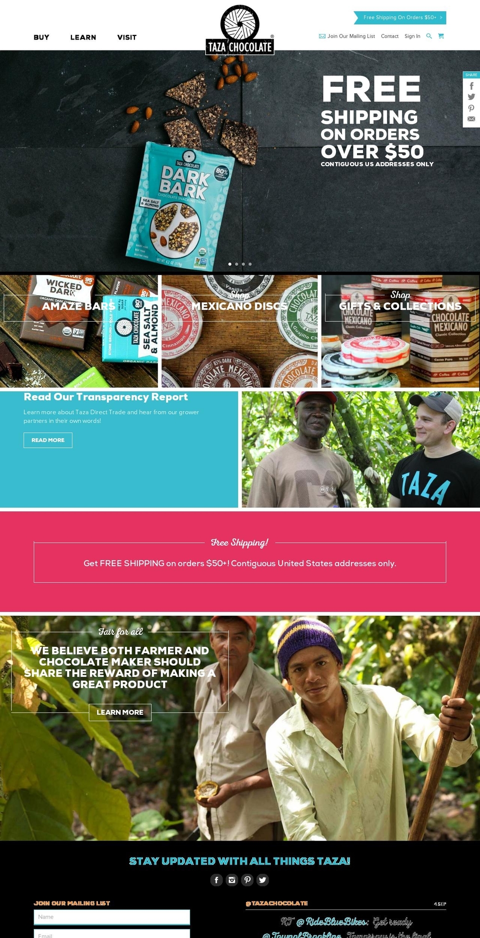 Production - Taza Chocolate 2018 Shopify theme site example stonegroundcocoa.com