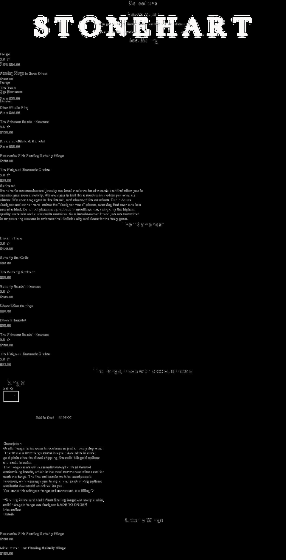 stonehartjewelry.com shopify website screenshot