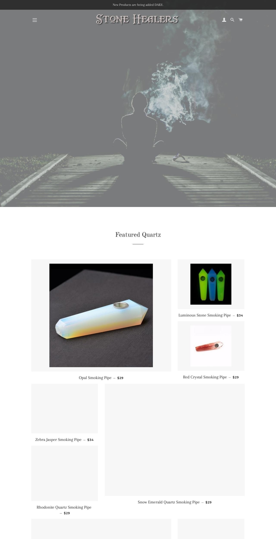 stonehealers.com shopify website screenshot
