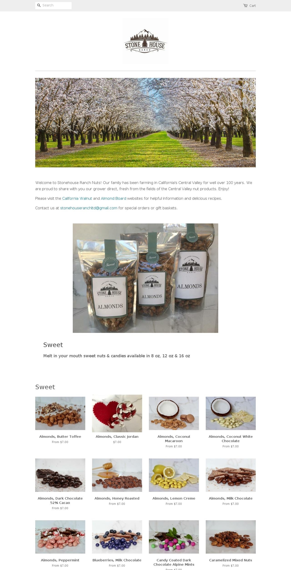stonehouseranchnuts.com — Shopify storefront screenshot