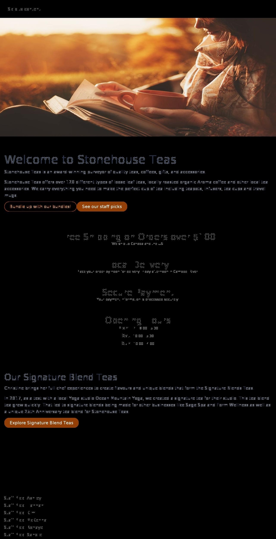 stonehouseteas.com shopify website screenshot