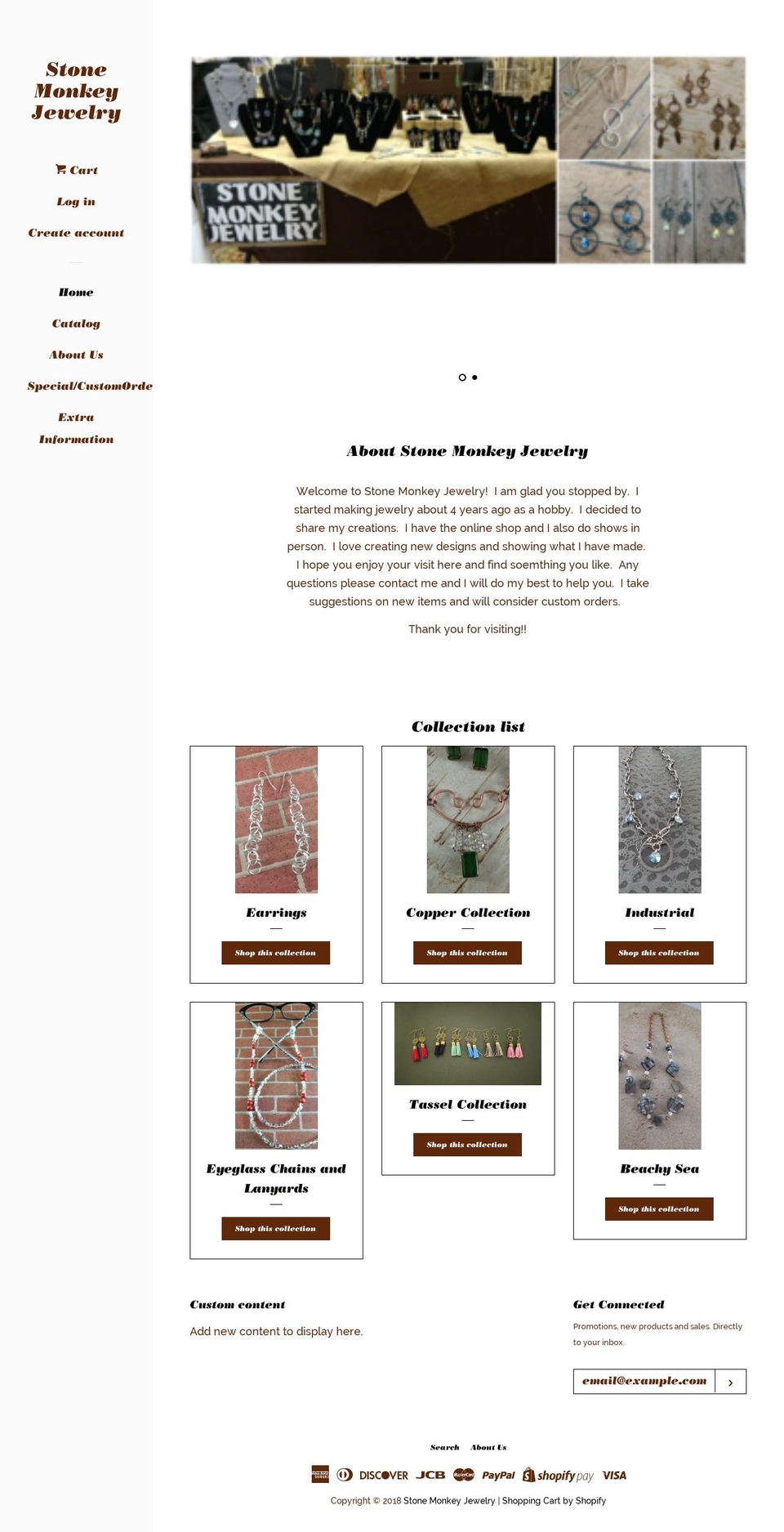 stonemonkeyjewelry.net shopify website screenshot