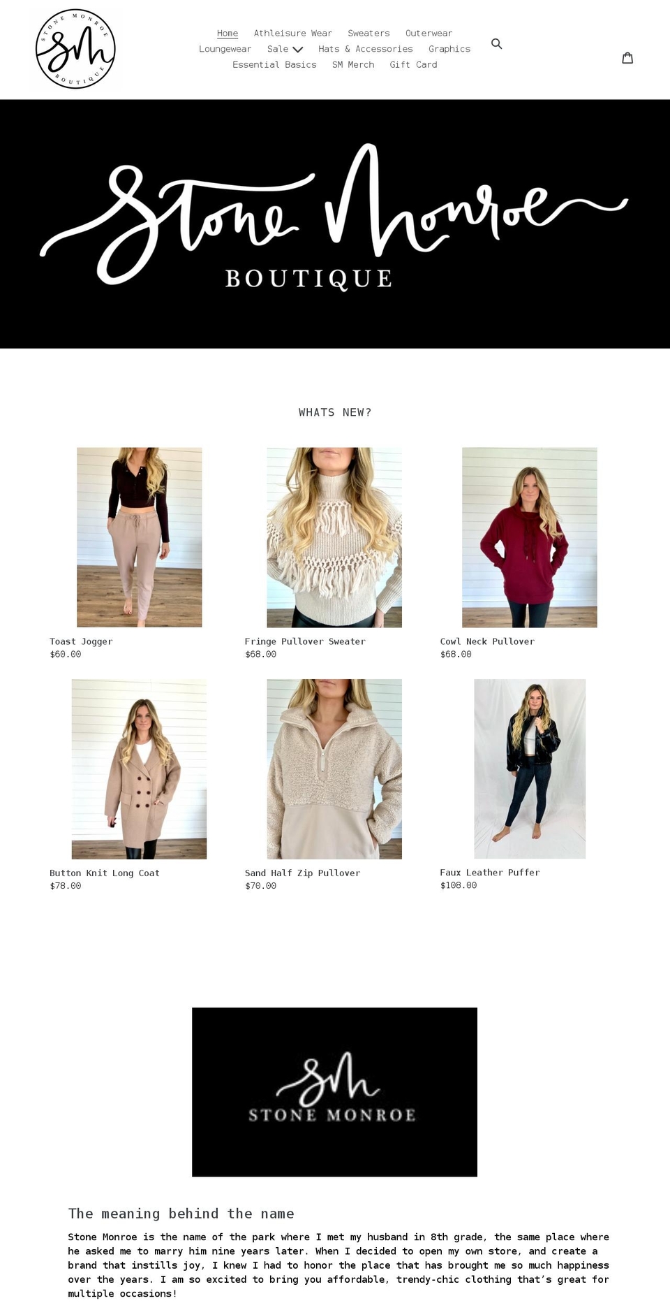 stonemonroeboutique.com shopify website screenshot
