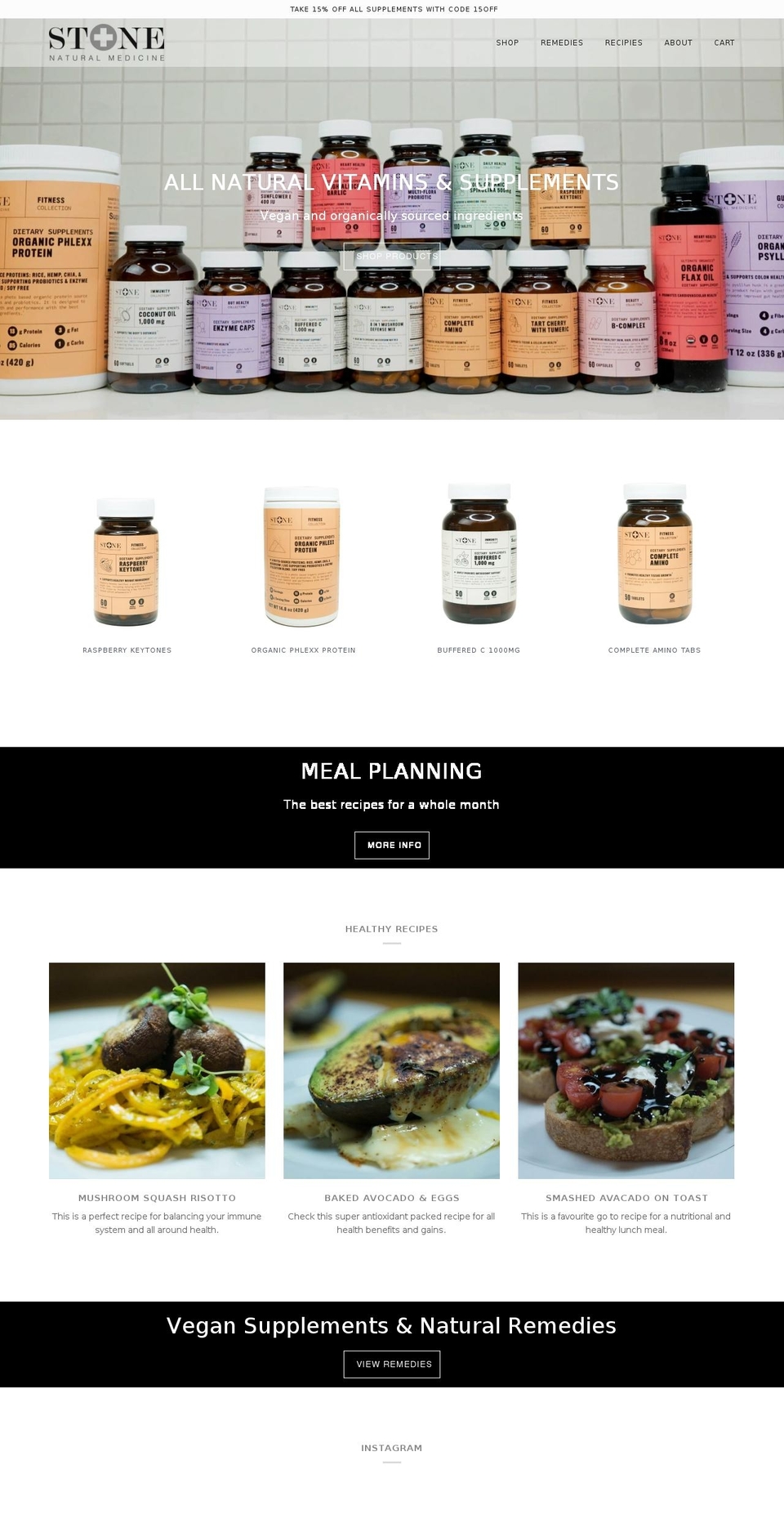 stonenaturalmedicine.com — Shopify storefront screenshot