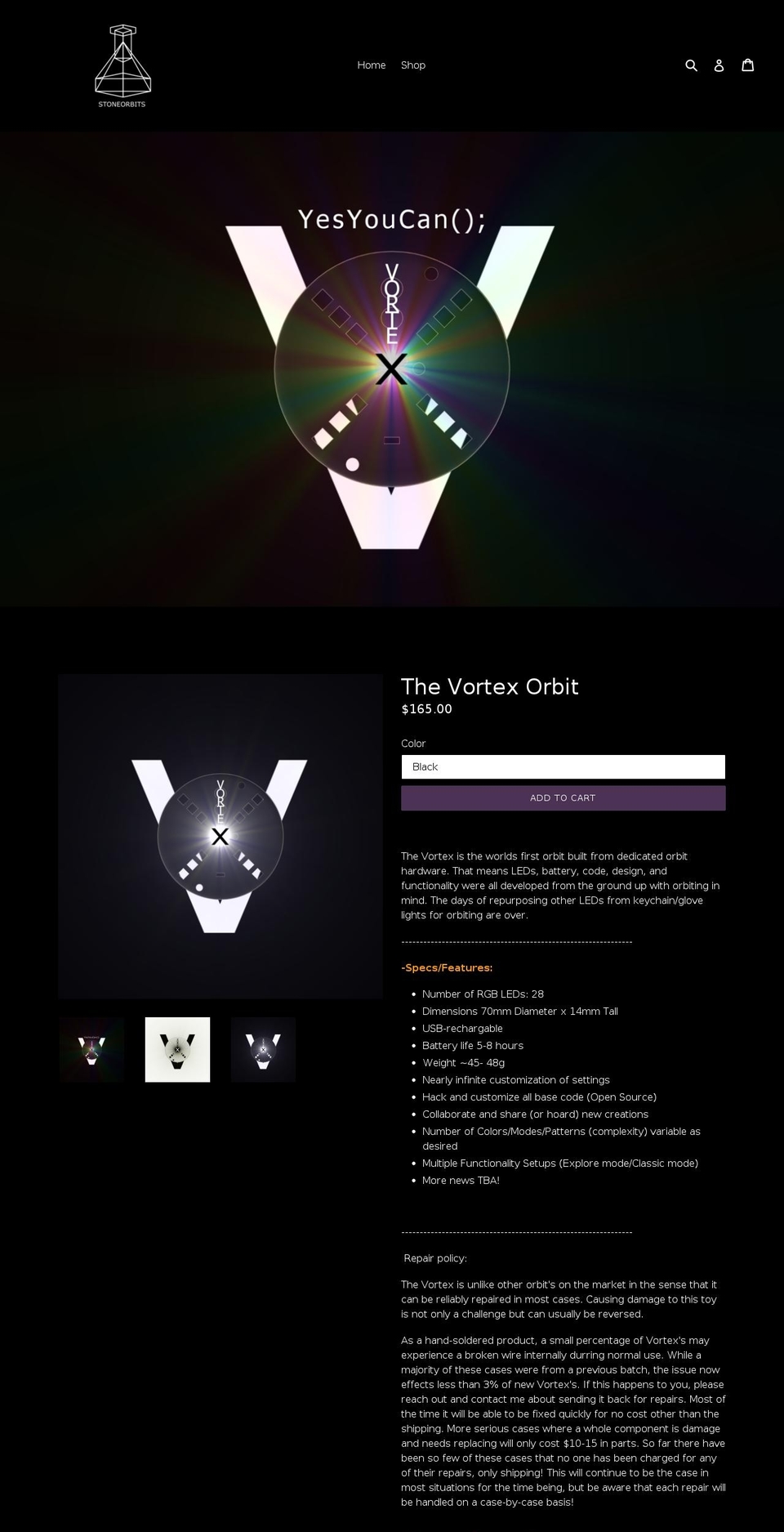 stoneorbits.com shopify website screenshot