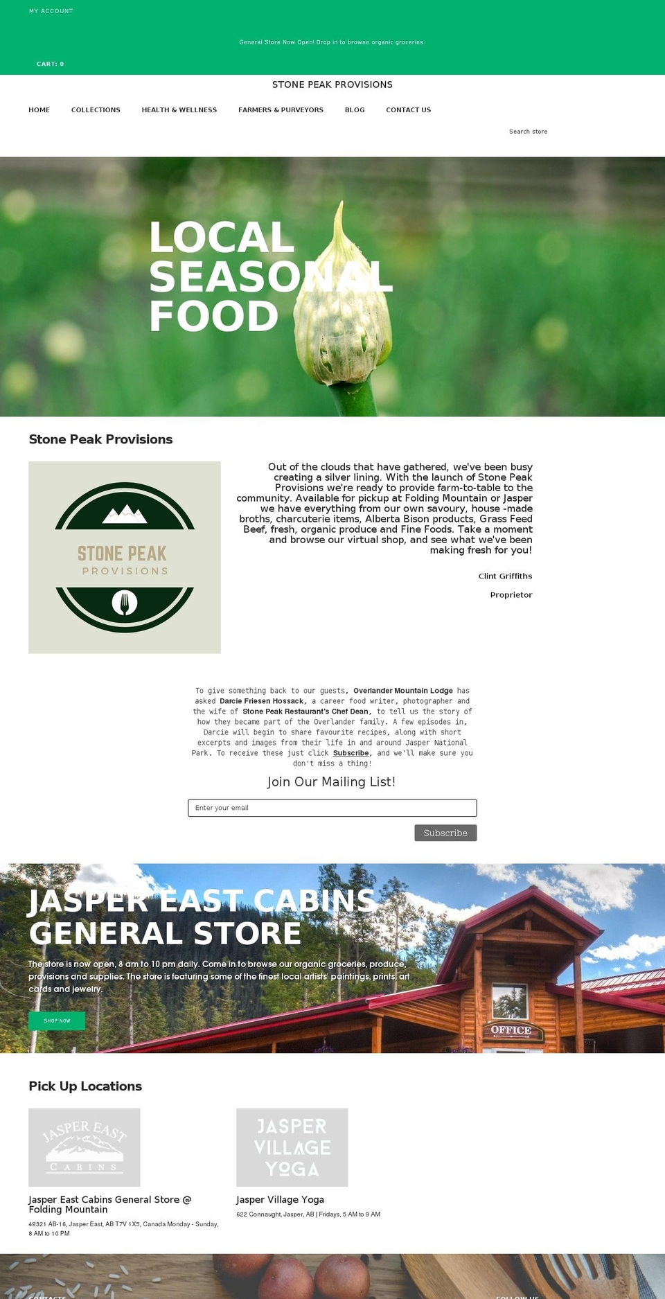 stonepeakprovisions.com shopify website screenshot