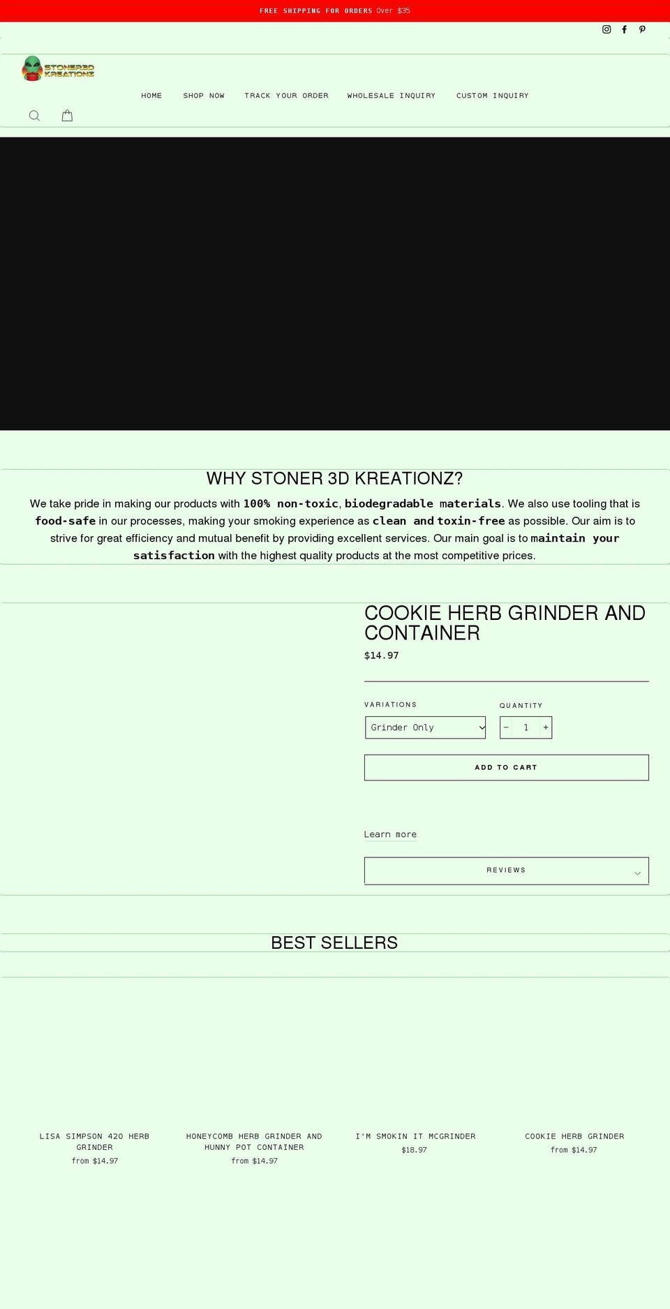 stoner3d.com shopify website screenshot