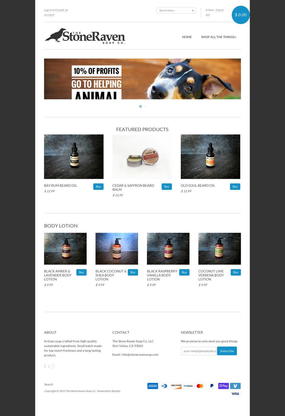 stoneravensoap.com — Shopify storefront screenshot