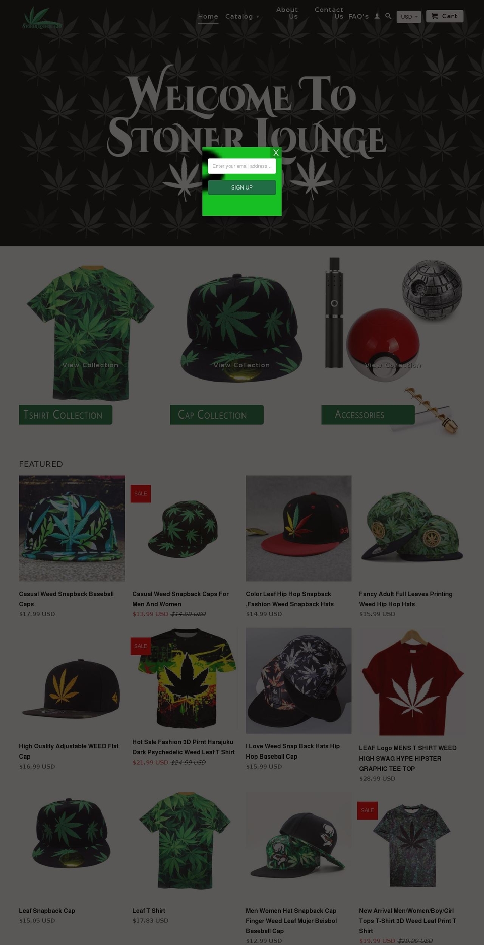 stonerlounge.net shopify website screenshot