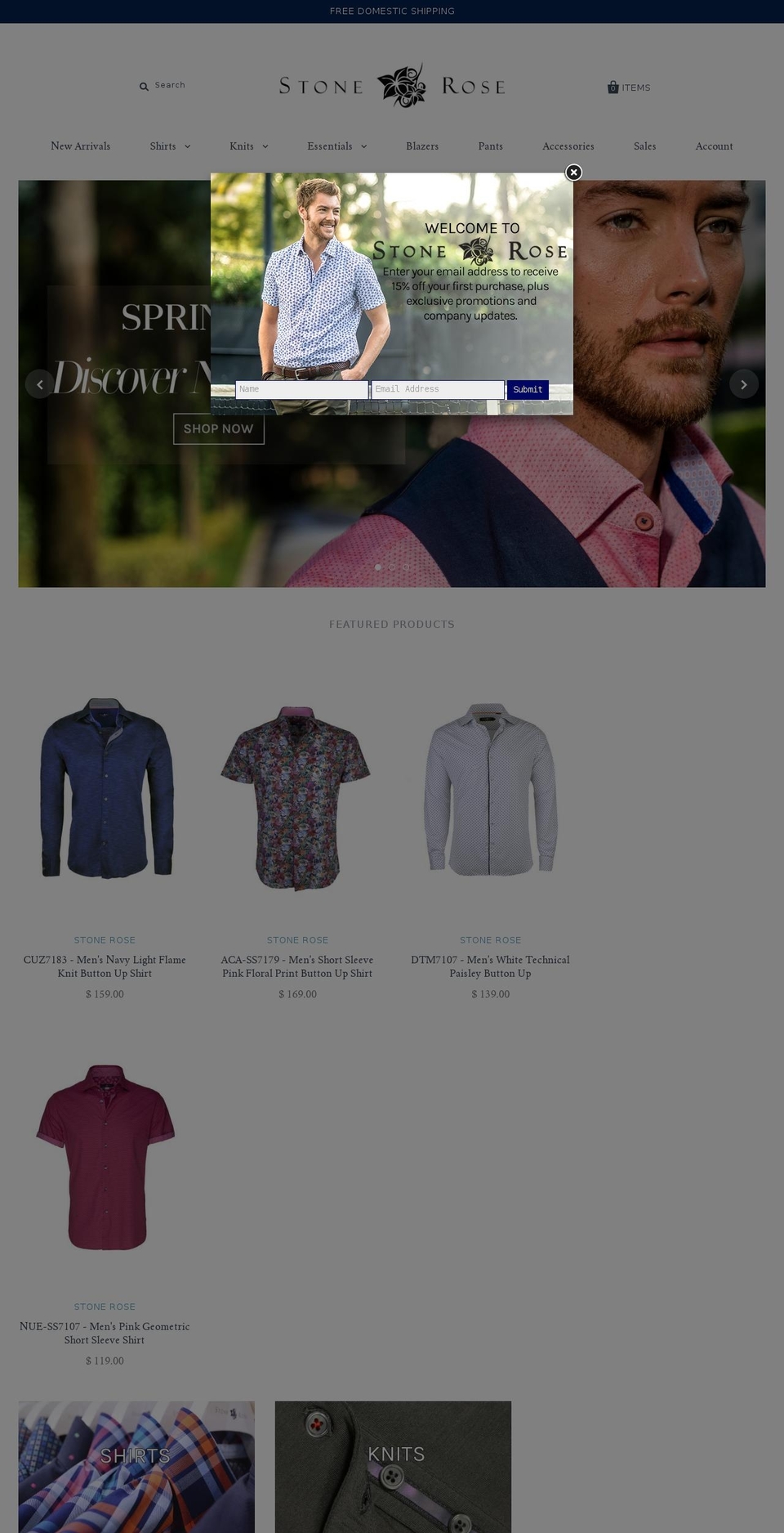 stonerose.com shopify website screenshot