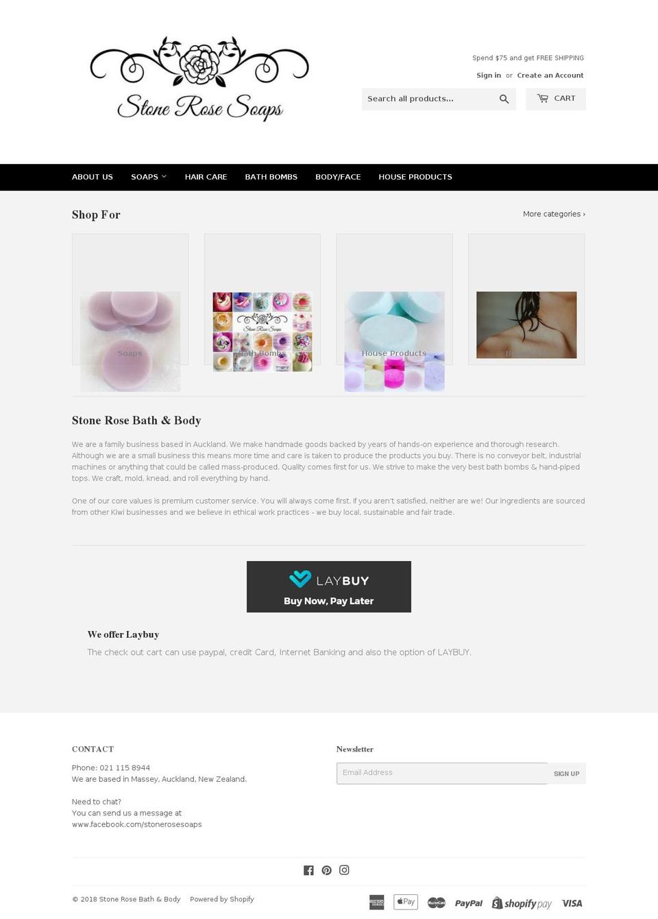 stonerosesoaps.com shopify website screenshot