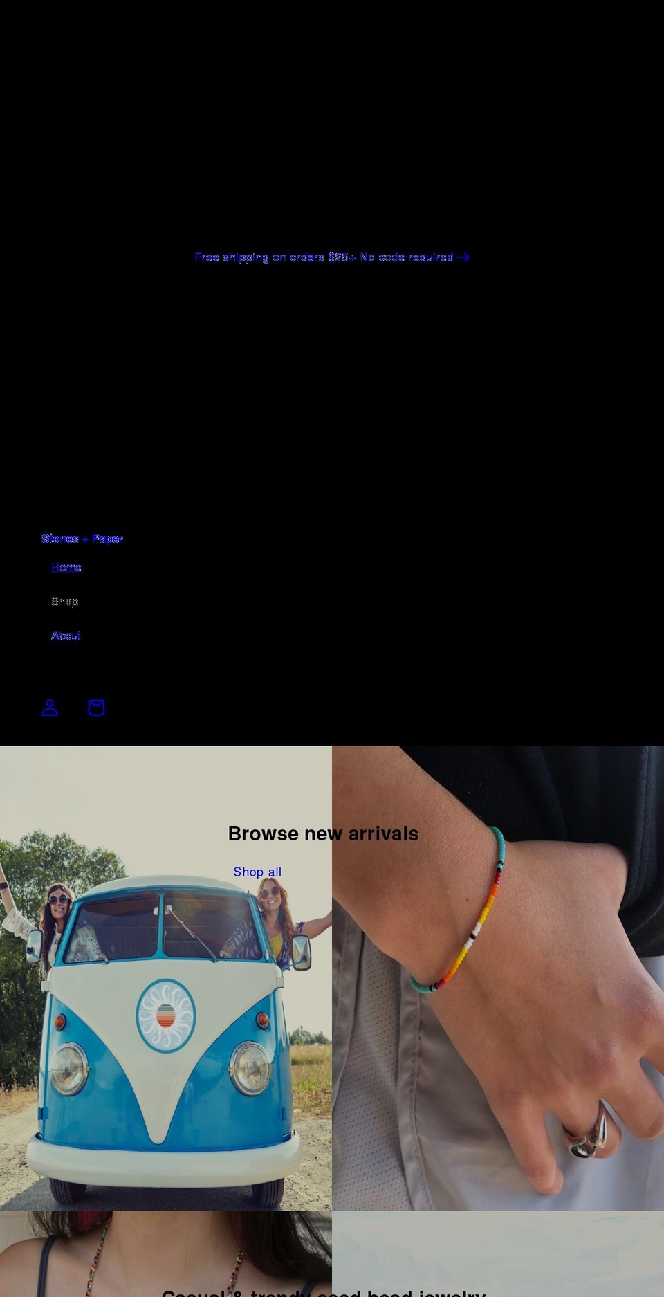 stonesandpaper.com shopify website screenshot