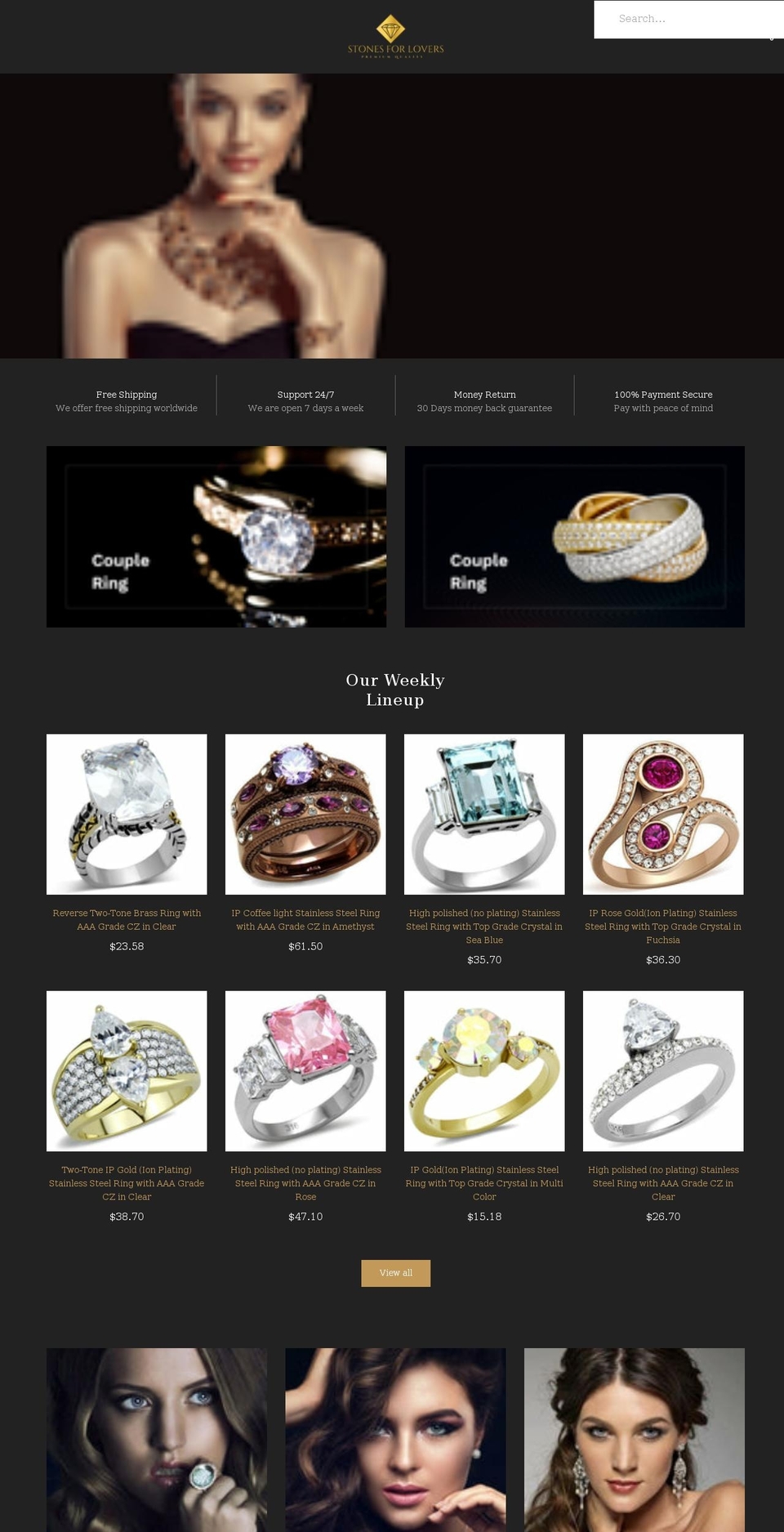 stonesforlovers.com shopify website screenshot