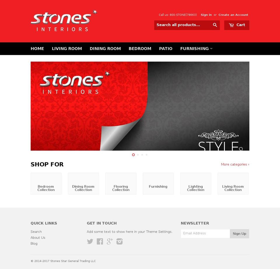 stonesinteriors.com shopify website screenshot