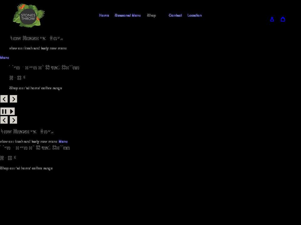 stonesthrowcafe.com.au shopify website screenshot