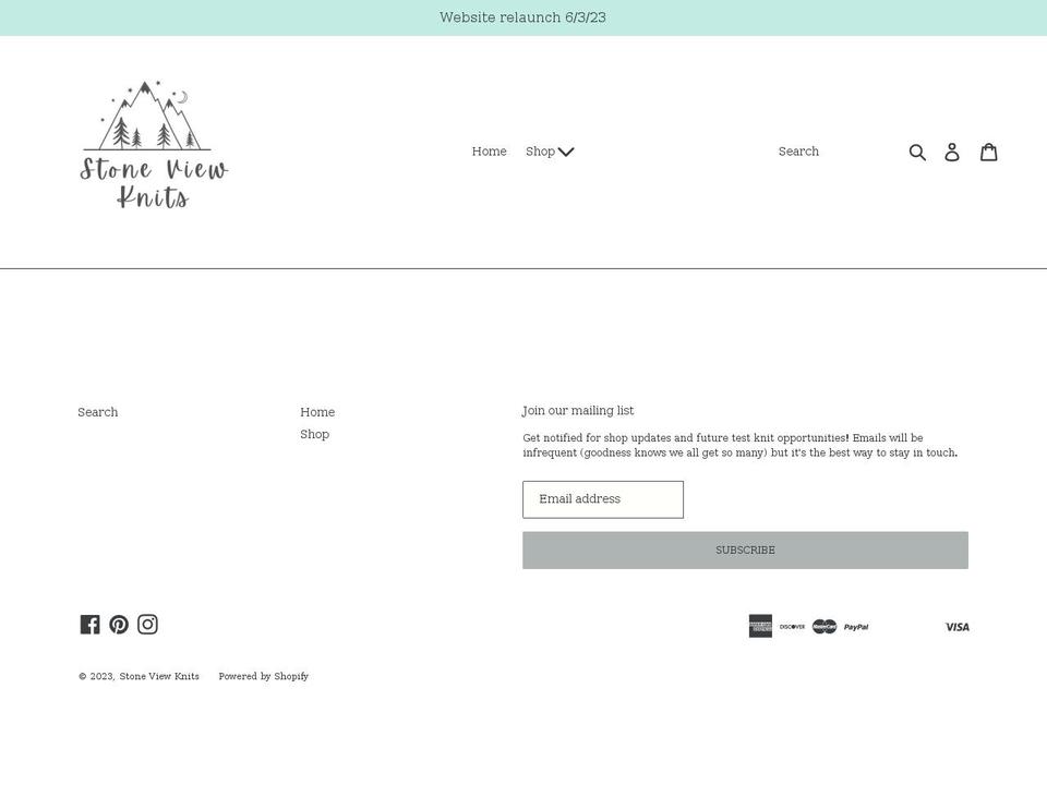 stoneviewknits.com — Shopify storefront screenshot