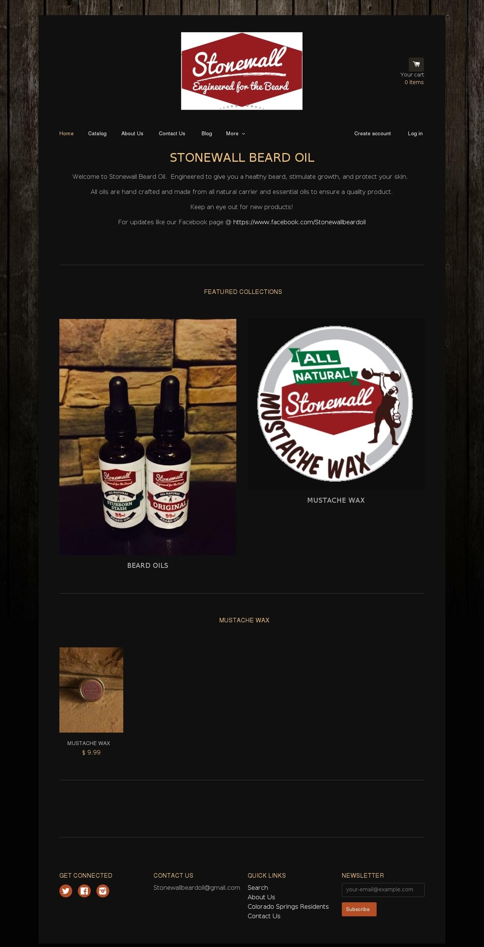stonewallbeardoil.com shopify website screenshot