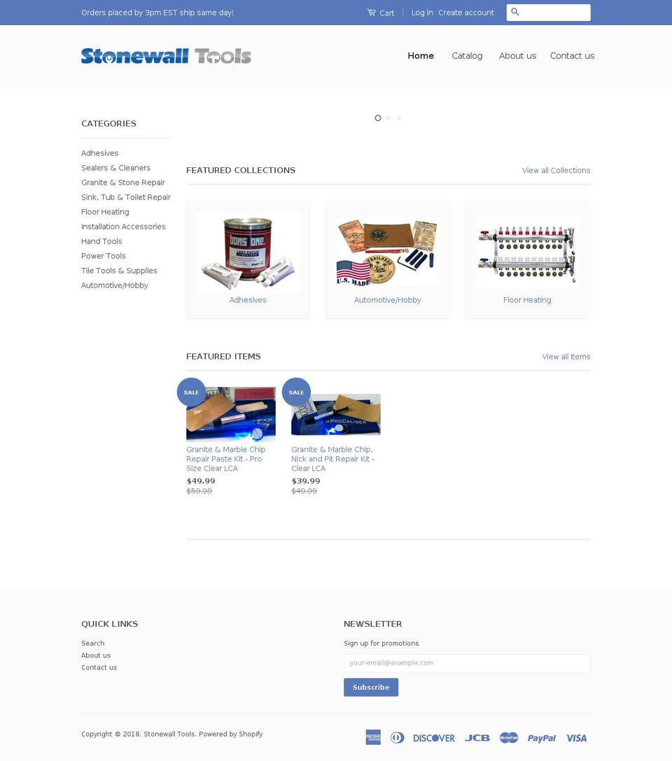 stonewalltools.com shopify website screenshot