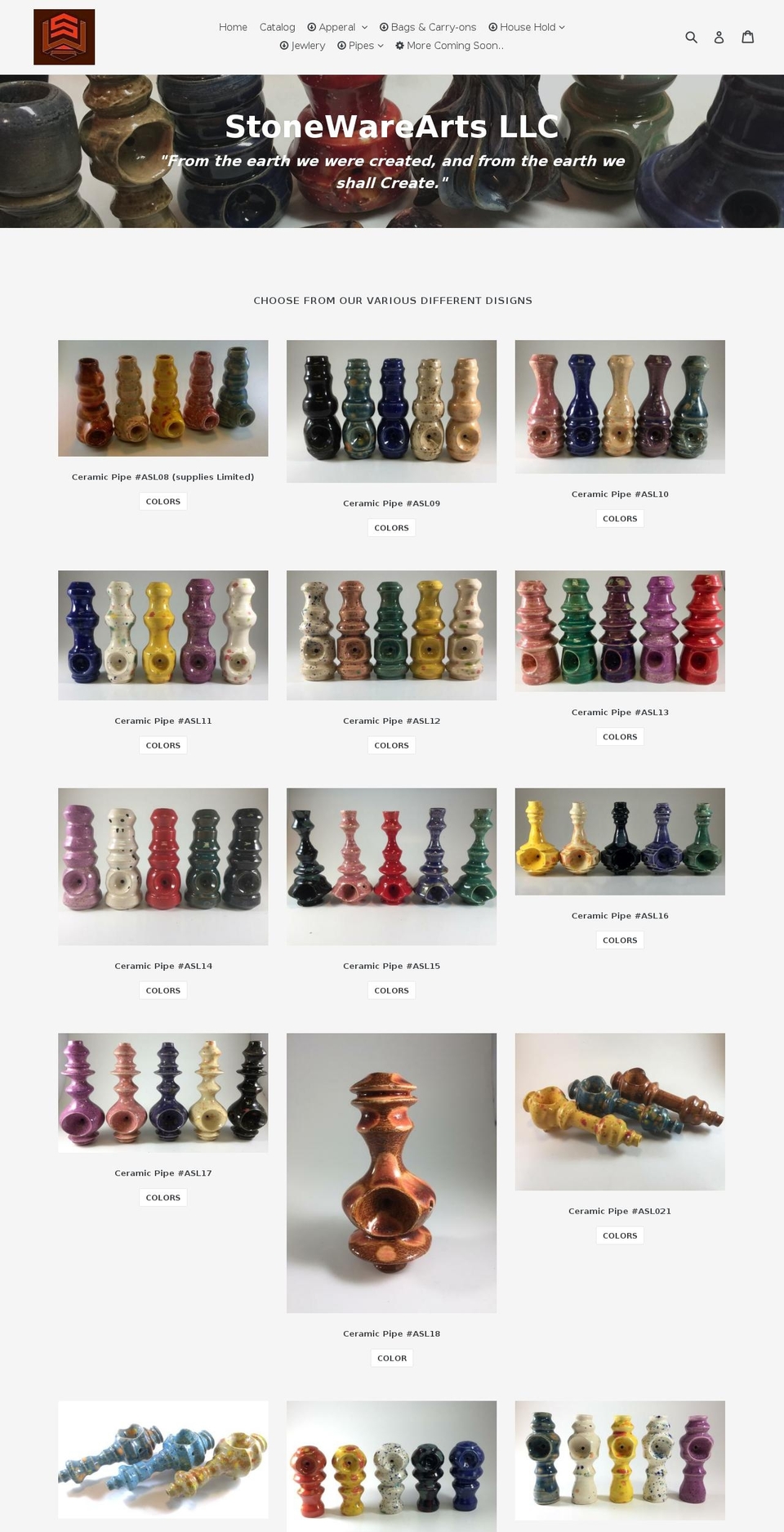 stonewarearts.com — Shopify storefront screenshot