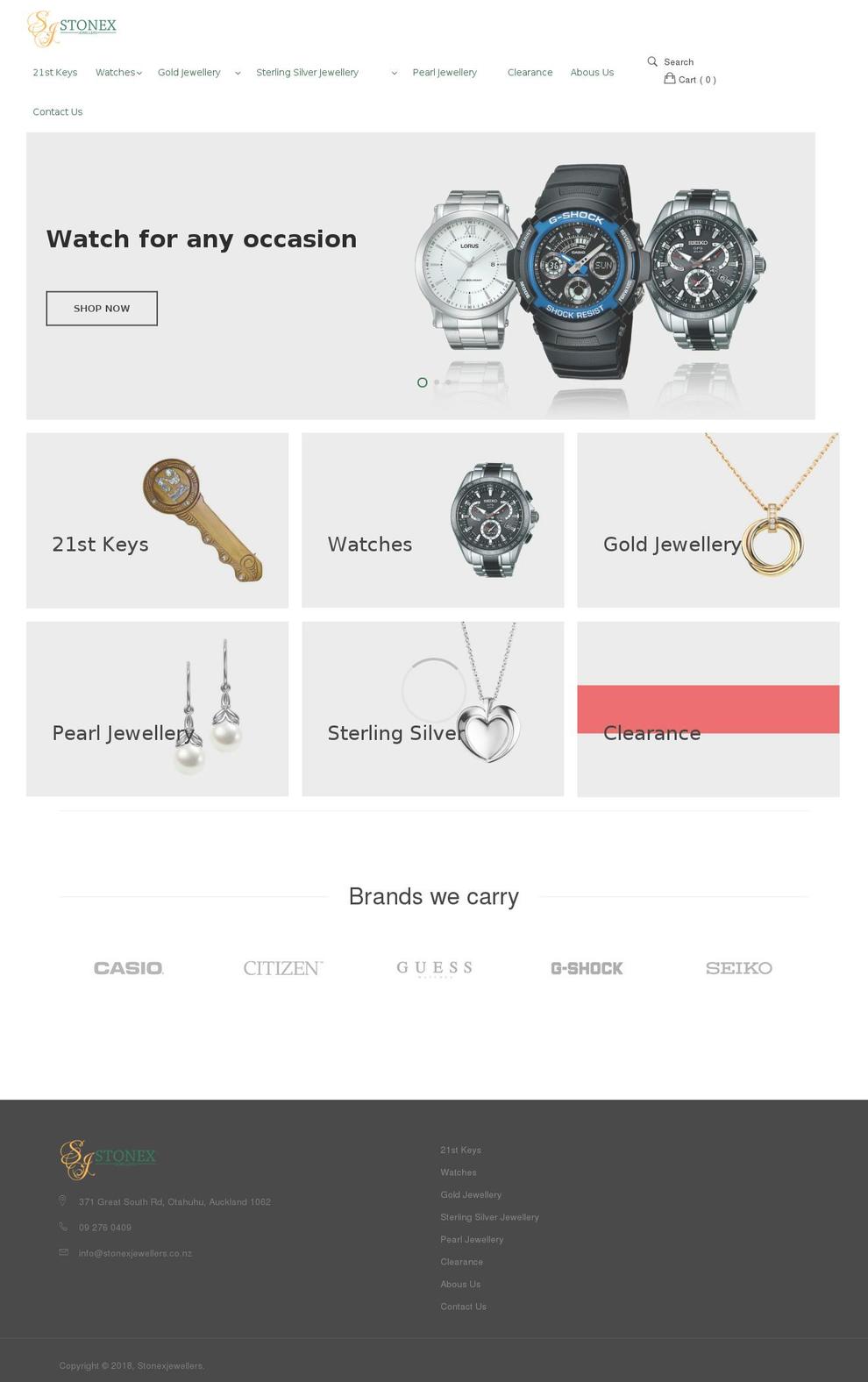 stonexjewellers.co.nz shopify website screenshot