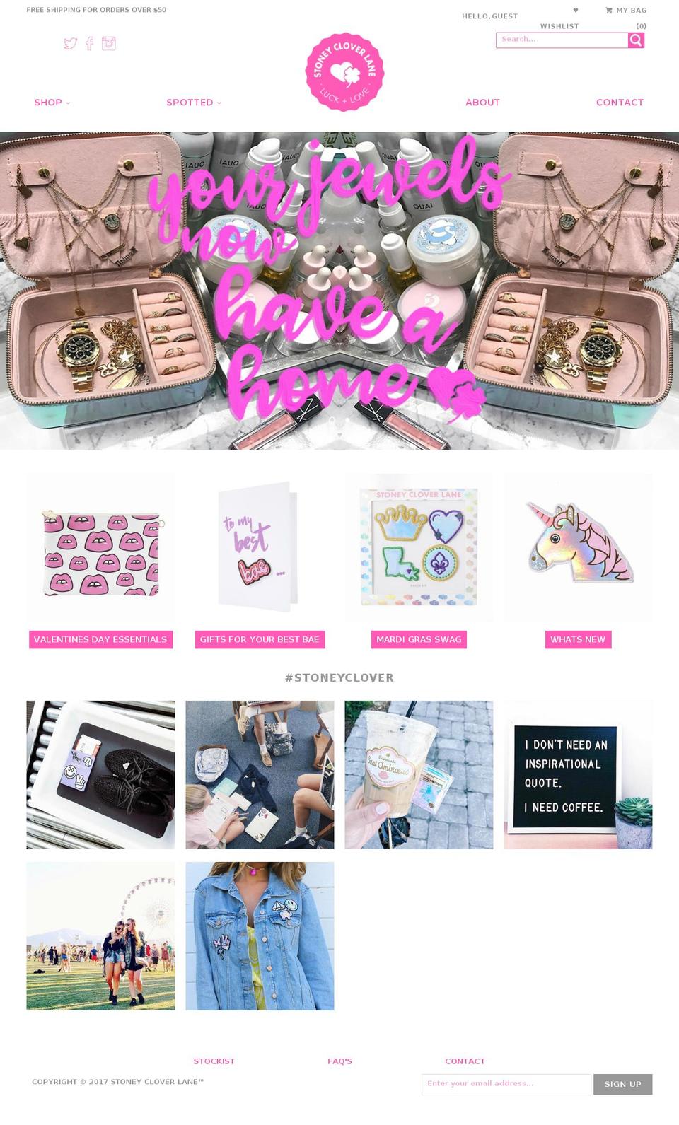 stoneycloverlane.com shopify website screenshot